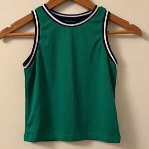 Old Navy Emerald Green Tank with Navy and White Trim